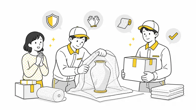 荷物補償と安全確認のイラスト